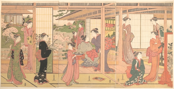 Katsukawa Shuncho: Mansion Opening onto a Garden - Metropolitan Museum of Art