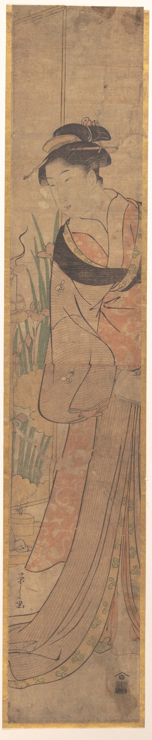 Hosoda Eishi: Young Lady and Iris Garden - Metropolitan Museum of Art