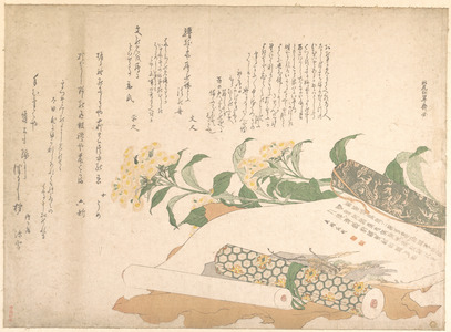 Kitao Shigemasa: Daisies and Two Makimono - Metropolitan Museum of Art