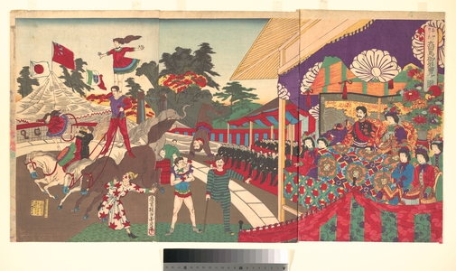 Toyohara Chikanobu: View of Imperial Excursion to see the 