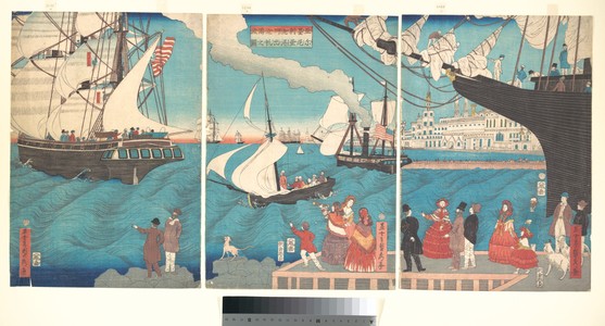 歌川貞秀: Sailing from a California Port - メトロポリタン美術館