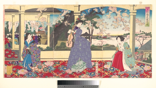 Toyohara Chikanobu: Enjoying Cherry Blossom Viewing at Ueno - Metropolitan Museum of Art