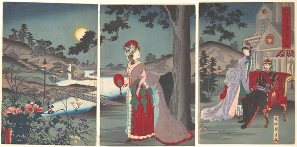 豊原周延: Nobility in the Evening Cool - メトロポリタン美術館