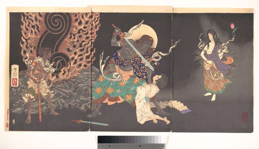 Tsukioka Yoshitoshi: Fudô Myôô Threatening a Novice - Metropolitan Museum of Art