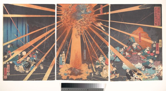 Utagawa Yoshifusa: The Ghost of Akugenta Taking Revenge on Nanba at the Nunobiki Waterfall - Metropolitan Museum of Art