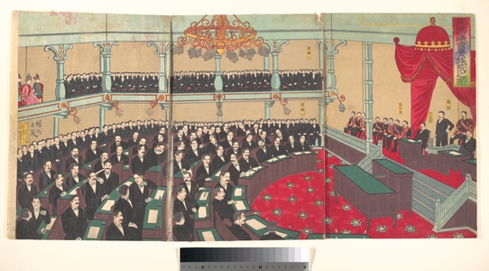 豊原周延: The Imperial Assembly of the House of Peers - メトロポリタン美術館