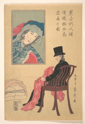 Utagawa Sadahide: Englishman Sorting Fabrics - Metropolitan Museum of Art