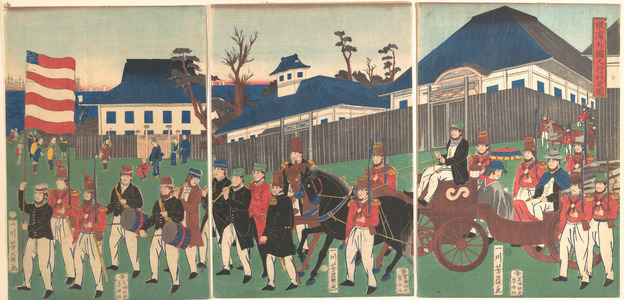 歌川芳員: Picture of a Procession of Foreigners at Yokohama - メトロポリタン美術館