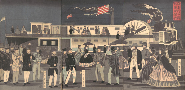 歌川芳員: American Steamship - メトロポリタン美術館