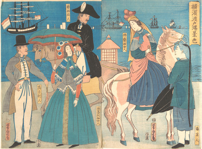 Utagawa Yoshitora: A View of the Wharves in Yokohama - Metropolitan Museum of Art
