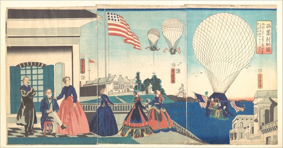 Utagawa Yoshitora: America: Balloom Ascension - Metropolitan Museum of Art