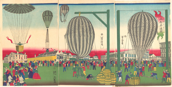 歌川芳虎: Balloon Ascensions - メトロポリタン美術館