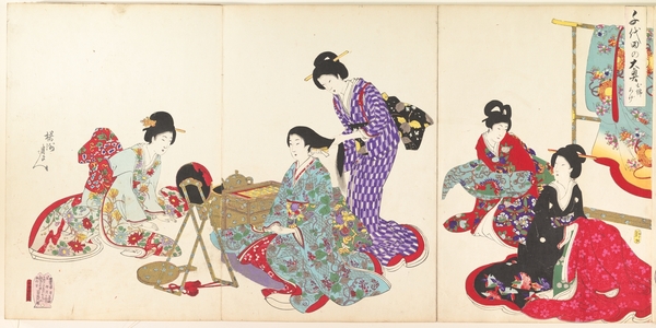 豊原周延: Chiyoda Castle (Album of Women) - メトロポリタン美術館