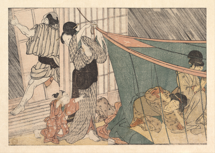 Kitagawa Utamaro: The Coming Thunderstorm, from the illustrated book Flowers of the Four Seasons - Metropolitan Museum of Art