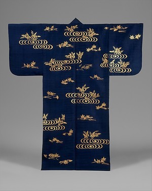 Unknown: Noh Costume (Surihaku) with Water, Water Plants, and Leaves - Metropolitan Museum of Art