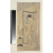 一筆斉文調: The Oiran Hanagiku Reading a Love Letter While Standing - メトロポリタン美術館