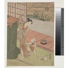 Japanischer Druck "Mother and Son" von Suzuki Harunobu, 鈴木春信 (Suzuki Harunobu (Japanese, 1725–1770))