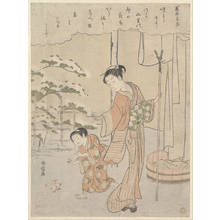 Suzuki Harunobu: Poem by Fujiwara no Motozane (ca. 860) from the Series Thirty-Six Poets - Metropolitan Museum of Art