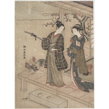 Suzuki Harunobu: Gentleman Taking Leave of His Lady on a Veranda - Metropolitan Museum of Art