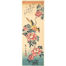Utagawa Hiroshige: Eastern Grey Wagtail and Rose - Metropolitan Museum of Art