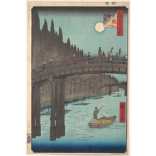 歌川広重: Full Moon Over Canal, with Bridge and Huge Stacks of Bamboo along the Bank - メトロポリタン美術館