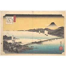 Japanese Print "Sunset at Seta" by Utagawa Hiroshige, 歌川広重 (Utagawa Hiroshige (Japanese, 1797–1858))