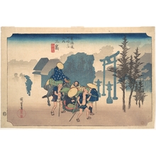 Utagawa Hiroshige: Morning Mist at Mishima - Metropolitan Museum of Art