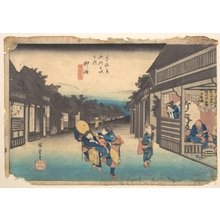 Utagawa Hiroshige, 歌川広重 (Designed by Utagawa Hiroshige (Japanese, 1797–1858))による浮世絵「Goyu, Tabibito Ryujo」