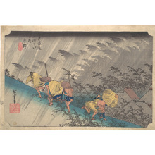 Utagawa Hiroshige: Sudden Shower at Shôno, from the series Fifty-three Stations of the Tôkaidô - Metropolitan Museum of Art