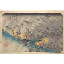 歌川広重: Sudden Shower at Shôno, from the series Fifty-three Stations of the Tôkaidô - メトロポリタン美術館