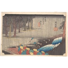 Utagawa Hiroshige, 歌川広重 (Utagawa Hiroshige (Japanese, 1797–1858))による浮世絵「Spring Rain at Tsuchiyama, from the series Fifty-three Stations of the Tôkaidô」