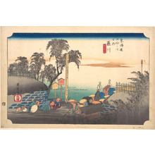 Utagawa Hiroshige: Station Thirty-Eight: Fujikawa, Scene at the Border, from the Fifty-Three Stations of the Tokaido - Metropolitan Museum of Art