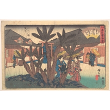 歌川広重: Fukagawa Hachiman Keidai (Niken Jya-ya) - メトロポリタン美術館