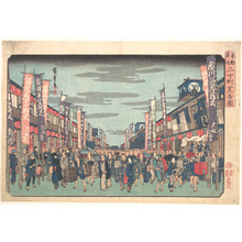 Utagawa Hiroshige: View of the Kabuki Theaters at Sakai-cho on Opening Day of the New Season (Sakai-cho Shibai no Zu), from the series, 
