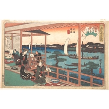 Utagawa Hiroshige: Tea-house at the Willow Bridge - Metropolitan Museum of Art