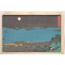 Utagawa Hiroshige, 歌川広重 (Utagawa Hiroshige (Japanese, 1797–1858))による浮世絵「Takanawa Tsuki no Kei」