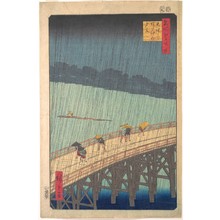 歌川広重: Sudden Shower over Shin-Ôhashi Bridge and Atake (Ôhashi Atake no yûdachi), from the series One Hundred Famous Views of Edo (Meisho Edo hyakkei) - メトロポリタン美術館