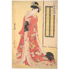 Torii Kiyonaga: Pictures of Ten Styles (Jittaiga Fuzoku): A Young Woman with a Dog - Metropolitan Museum of Art