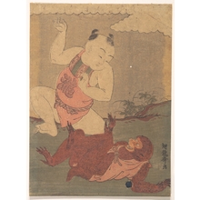 Isoda Koryusai: Boy and Monkey Playing - Metropolitan Museum of Art