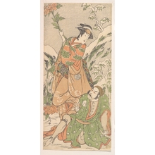Katsukawa Shunko: Arashi Ryuzo and the Third Segawa Kikunojo in a Shosa Act - Metropolitan Museum of Art