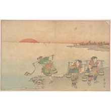 勝川春好: Three Water Carriers at the Shore - メトロポリタン美術館
