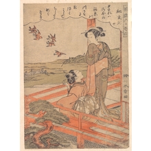 勝川春章: Two Young Women on the Engawa of a House - メトロポリタン美術館