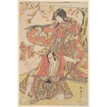 勝川春章: Segawa Kikunojo III as a Woman Standing under a Maple Tree in the Autumn - メトロポリタン美術館