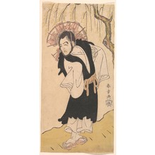 勝川春章: The Actor Nakamura Utaemon I as a Monk under a Willow Tree - メトロポリタン美術館