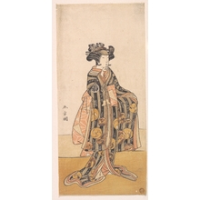 Katsukawa Shunsho: Yoshizawa Iroha as a Woman (Tomoe Gozen?) Standing on the Bank - Metropolitan Museum of Art