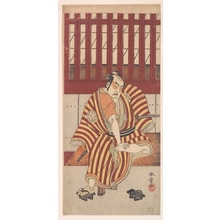 勝川春章: The Second Nakamura Sukegoro as an Otokodate Seated on a Wooden Bench - メトロポリタン美術館