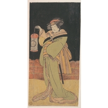 Katsukawa Shunsho: The Second Yamashita Kinsaku as a Woman Standing at Night - Metropolitan Museum of Art