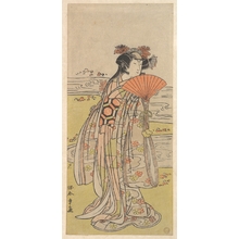 勝川春章: The Actor Segawa Kikunojo III as a Woman Standing near a Winding Stream - メトロポリタン美術館