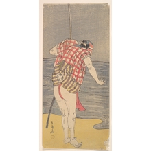 勝川春章: The Actor Otani Hiroemon III as Man Ready to Wade into the Sea with a Drawn Sword - メトロポリタン美術館