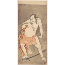 勝川春章: The Second Nakamura Sukegoro as a Man Entirely Nude Save for Loin Cloth - メトロポリタン美術館